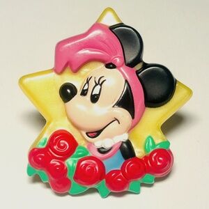 Vintage Disney Avon 1989 Minnie Mouse Floral Star Pin Brooch.  Approximately 2”